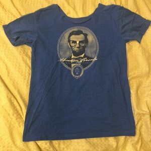 Blue Graphic Abe Lincoln T-Shirt